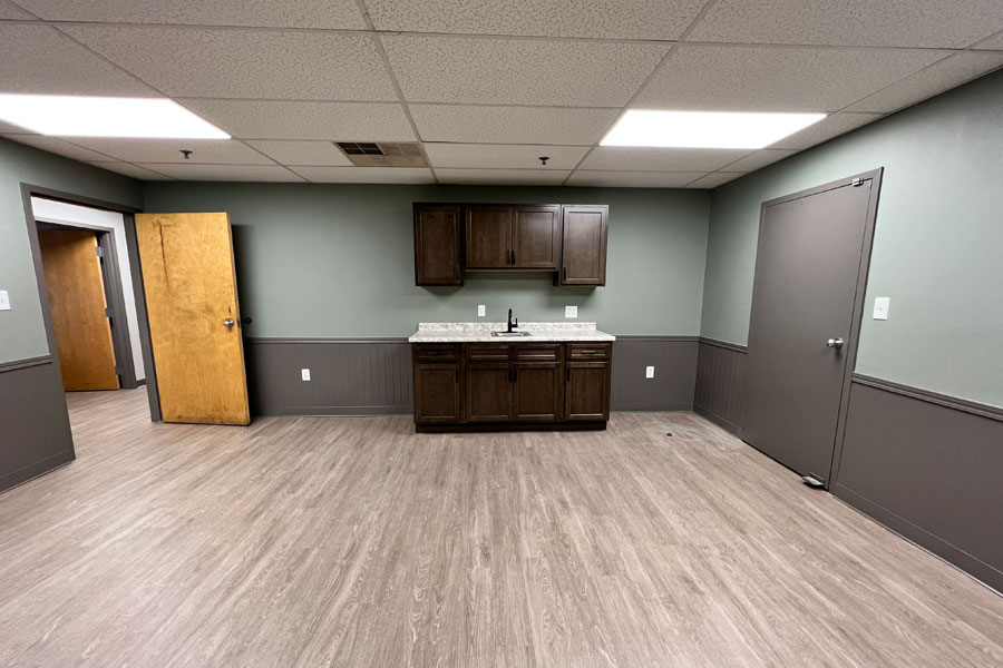 Tekton Construction Services completed restroom and conference room remodel for our client. The update including new flooring, ceilings and restrooms.